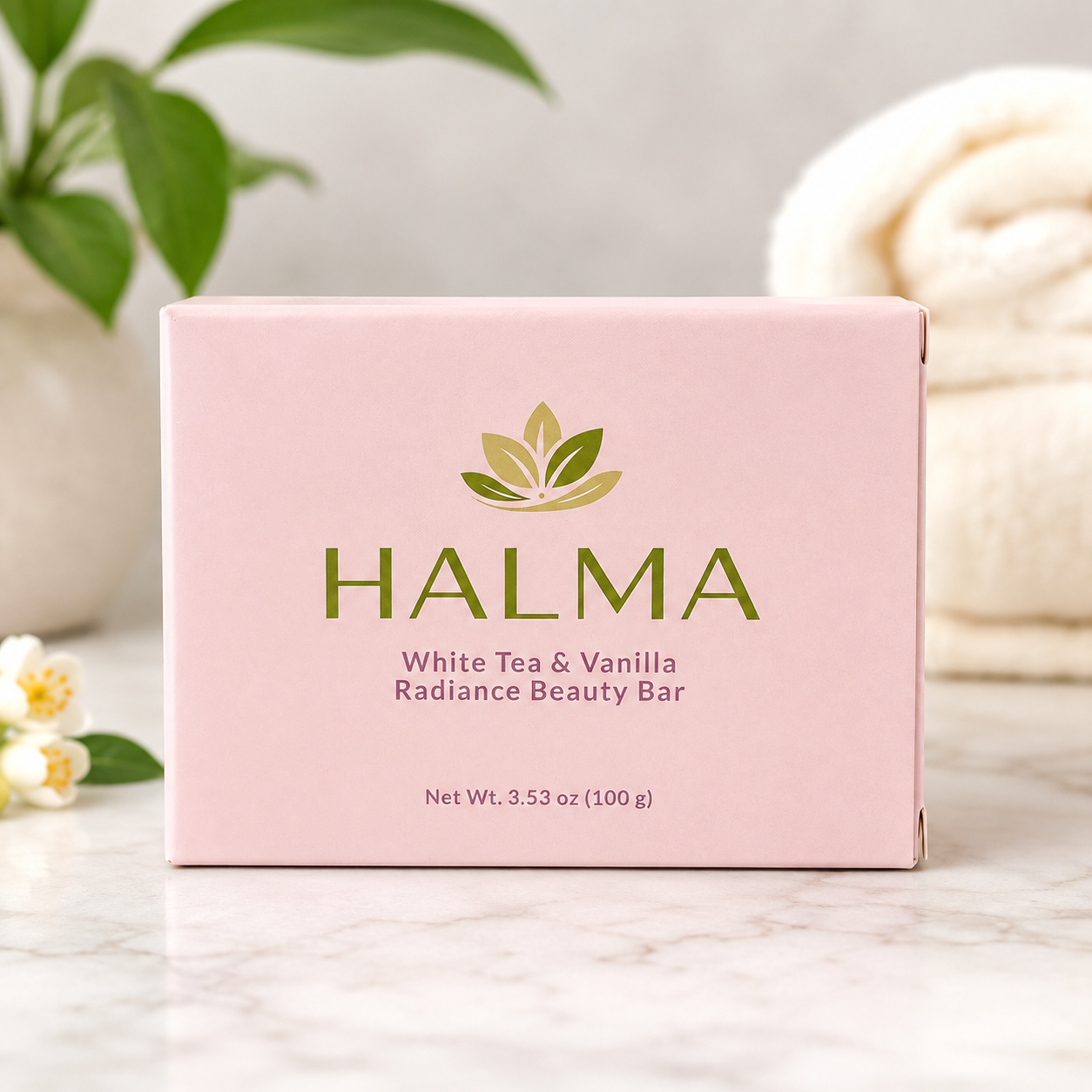 HALMA WHITE TEA & VANILLA RADIANCE BEAUTY BAR