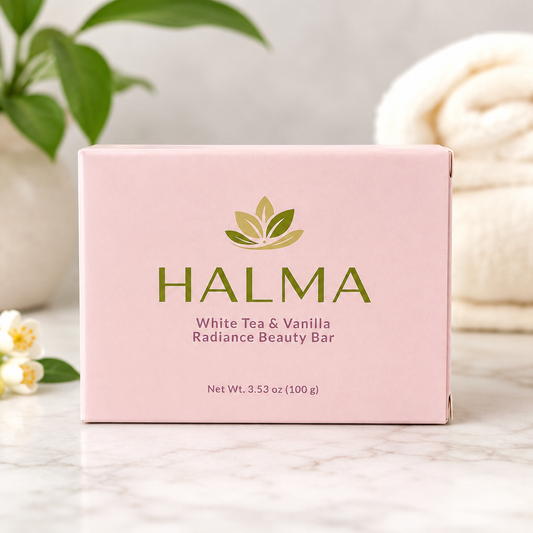 HALMA WHITE TEA & VANILLA RADIANCE BEAUTY BAR